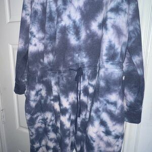 Livi Active Tie-Dye Jumpsuit - Black and White